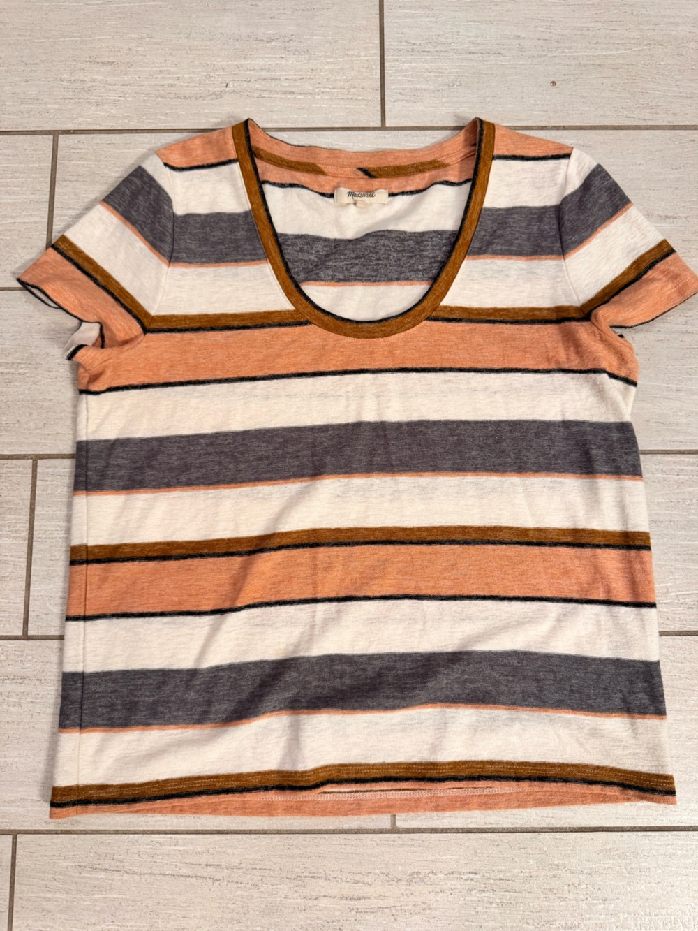 Women’s Maxwell Top in Peach, Gray & White